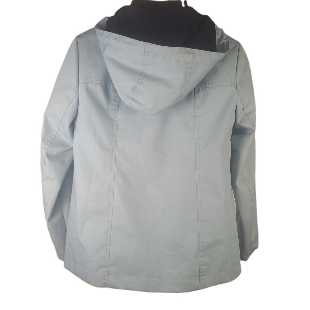 Talbots Hooded Light Blue Rain Jacket/Coat Women's XS - Picture 4 of 16